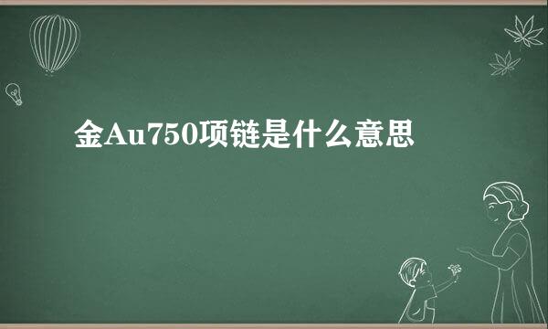 金Au750项链是什么意思