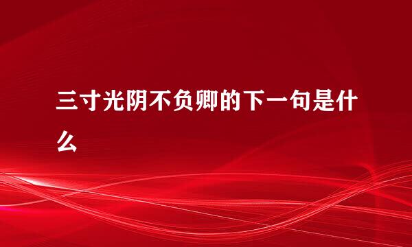 三寸光阴不负卿的下一句是什么