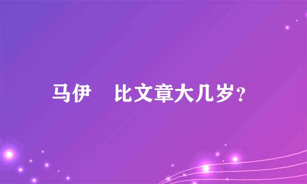 马伊琍比文章大几岁？