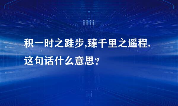 积一时之跬步,臻千里之遥程.这句话什么意思？