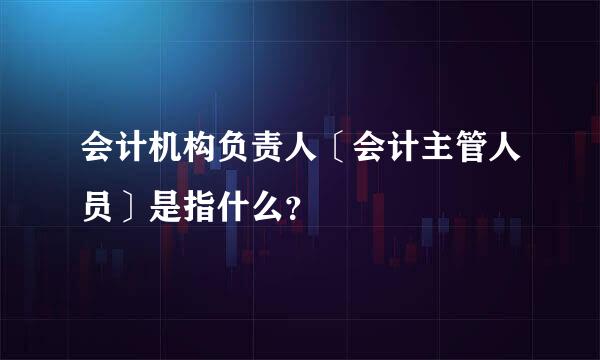 会计机构负责人〔会计主管人员〕是指什么？