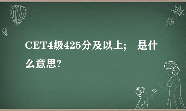 CET4级425分及以上; 是什么意思?