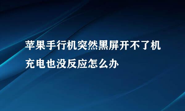 苹果手行机突然黑屏开不了机充电也没反应怎么办