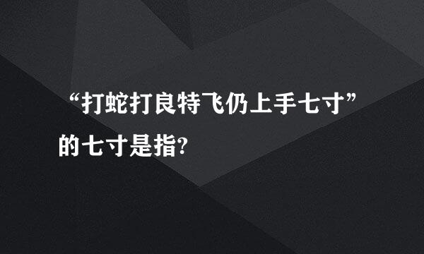 “打蛇打良特飞仍上手七寸”的七寸是指?