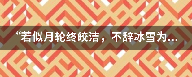 “若似月轮终皎洁，不辞冰雪为卿热”这句词是什么意思