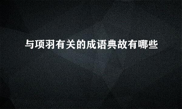 与项羽有关的成语典故有哪些