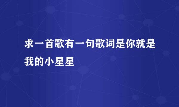 求一首歌有一句歌词是你就是我的小星星