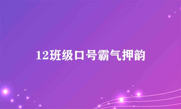 12班级口号霸气押韵