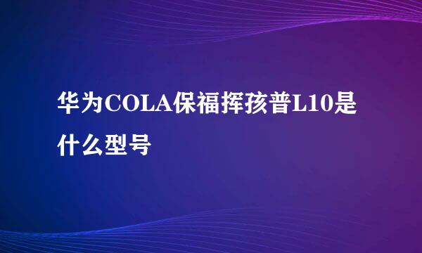 华为COLA保福挥孩普L10是什么型号