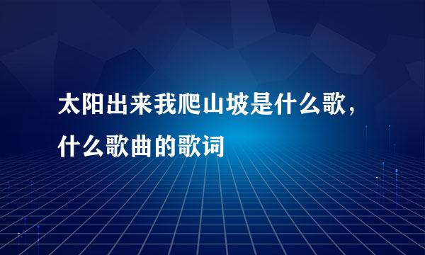 太阳出来我爬山坡是什么歌，什么歌曲的歌词