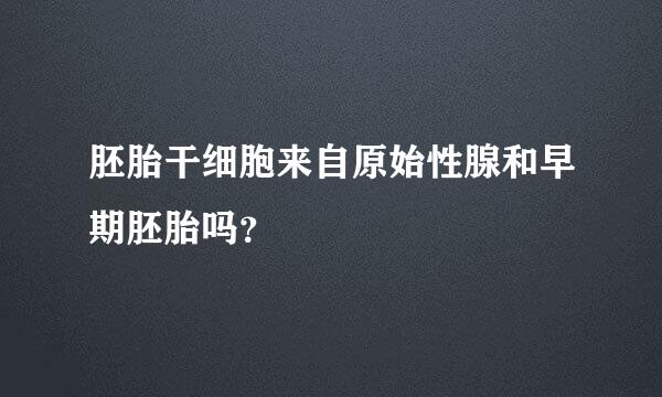 胚胎干细胞来自原始性腺和早期胚胎吗？