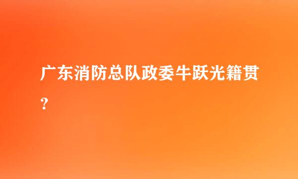 广东消防总队政委牛跃光籍贯？