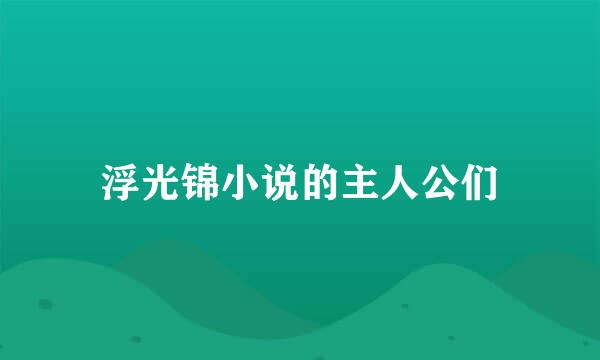 浮光锦小说的主人公们