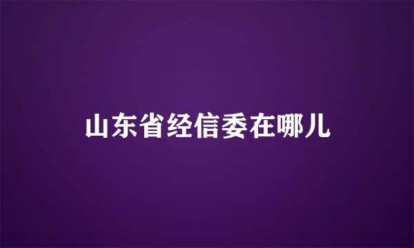 山东省经信委在哪儿