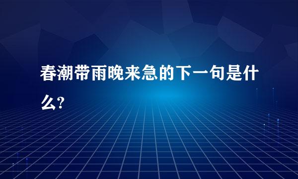 春潮带雨晚来急的下一句是什么?