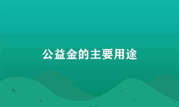 公益金的主要用途