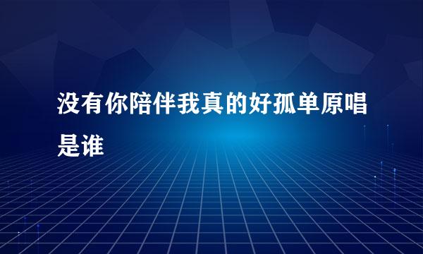 没有你陪伴我真的好孤单原唱是谁