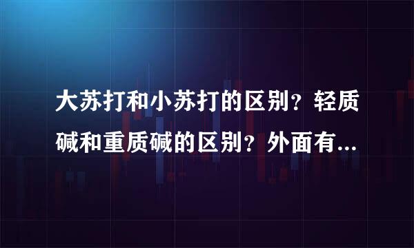 大苏打和小苏打的区别？轻质碱和重质碱的区别？外面有买试剂用的吗？