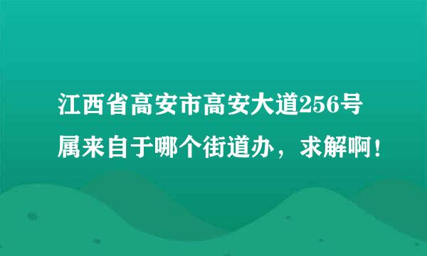 江西省高安市高安大道256号属来自于哪个街道办，求解啊！