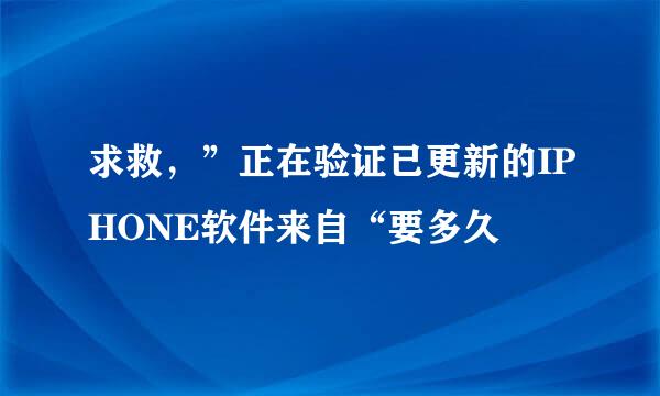 求救，”正在验证已更新的IPHONE软件来自“要多久