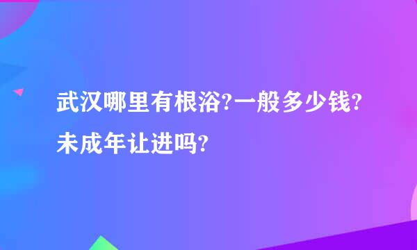 武汉哪里有根浴?一般多少钱?未成年让进吗?