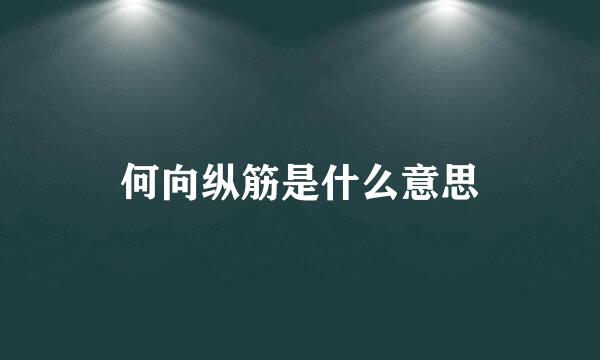 何向纵筋是什么意思