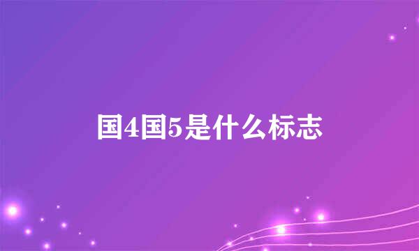 国4国5是什么标志