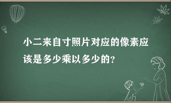 小二来自寸照片对应的像素应该是多少乘以多少的？