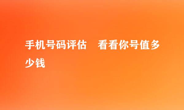 手机号码评估 看看你号值多少钱