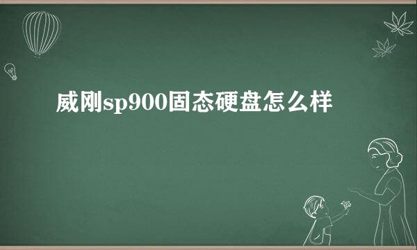 威刚sp900固态硬盘怎么样