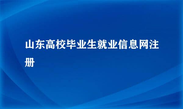 山东高校毕业生就业信息网注册