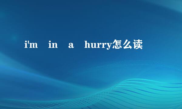 i'm in a hurry怎么读