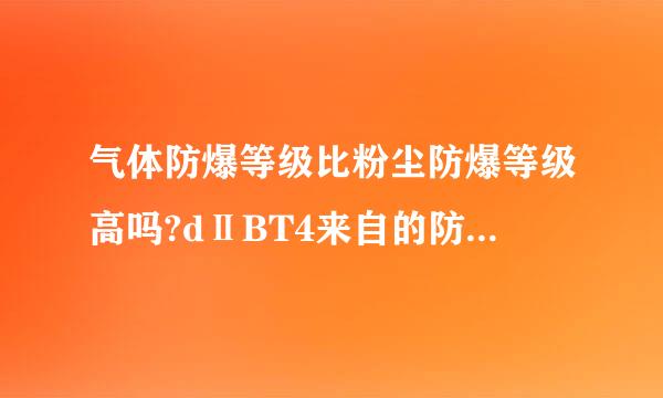 气体防爆等级比粉尘防爆等级高吗?dⅡBT4来自的防爆电动葫芦能在防爆粉尘环境中使用吗?