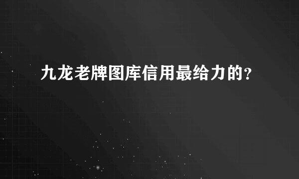 九龙老牌图库信用最给力的？