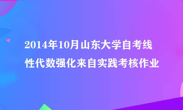 2014年10月山东大学自考线性代数强化来自实践考核作业