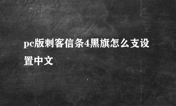 pc版刺客信条4黑旗怎么支设置中文