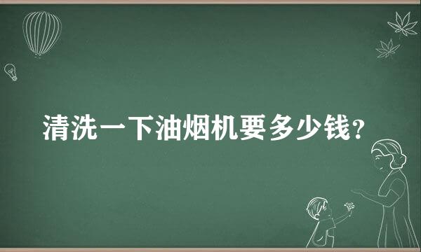 清洗一下油烟机要多少钱？