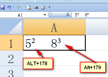 平方在EXCEL里面怎么打出来？