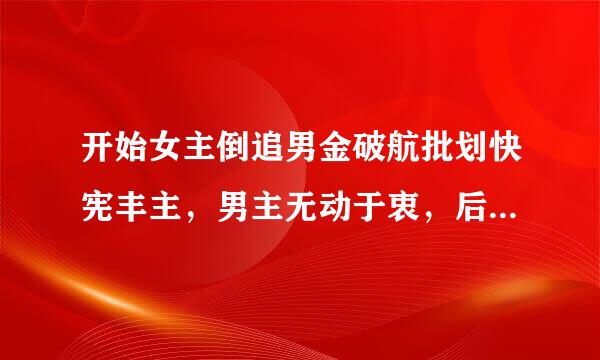 开始女主倒追男金破航批划快宪丰主，男主无动于衷，后女主放弃，男主又反追的小说，多多益善