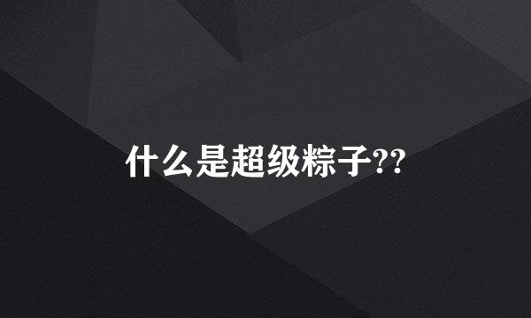 什么是超级粽子??