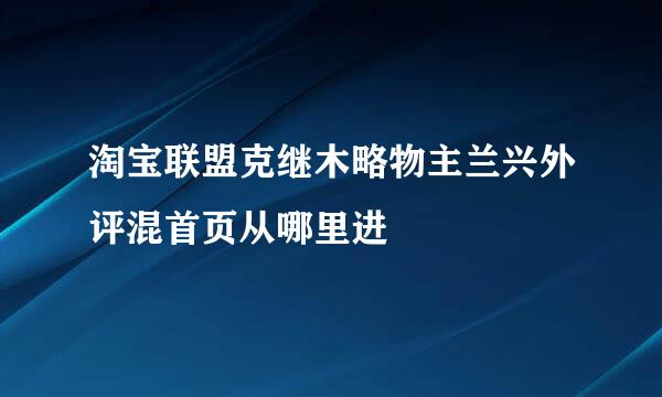 淘宝联盟克继木略物主兰兴外评混首页从哪里进