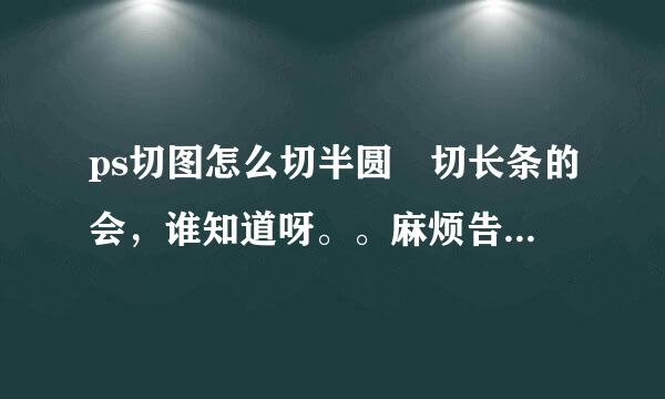 ps切图怎么切半圆 切长条的会，谁知道呀。。麻烦告诉我好嘛。。。要保存成png格式的那种。。