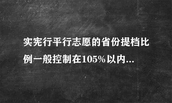 实宪行平行志愿的省份提档比例一般控制在105%以内，学校视生源情况和各省(自治区儿、直辖市)级招生管理