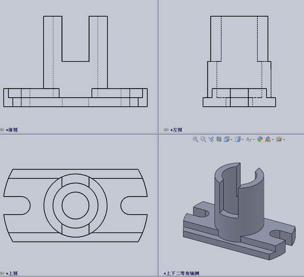 牟合方盖三视图怎么画？