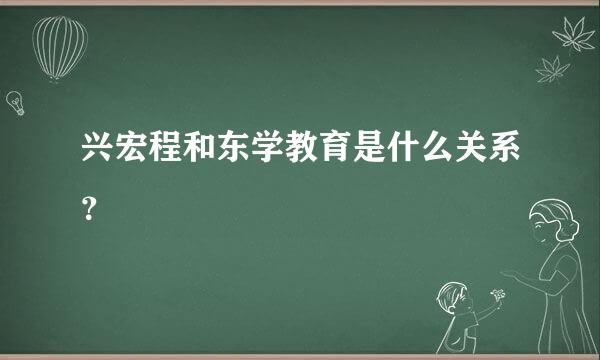 兴宏程和东学教育是什么关系？