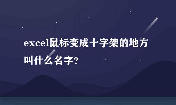 excel鼠标变成十字架的地方叫什么名字？