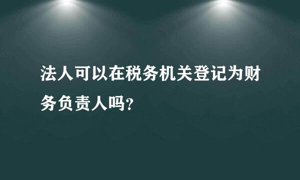 法人可以在税务机关登记为财务负责人吗？