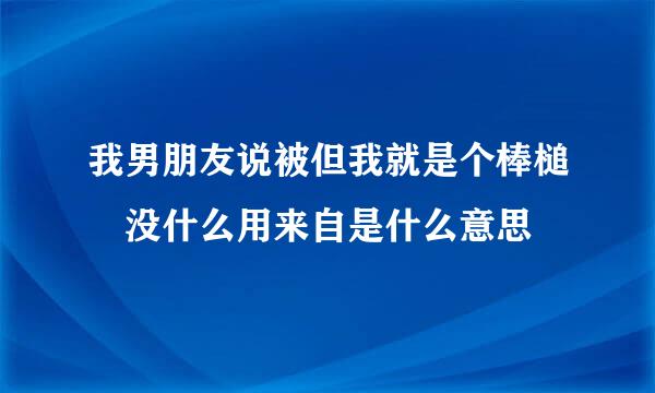 我男朋友说被但我就是个棒槌 没什么用来自是什么意思