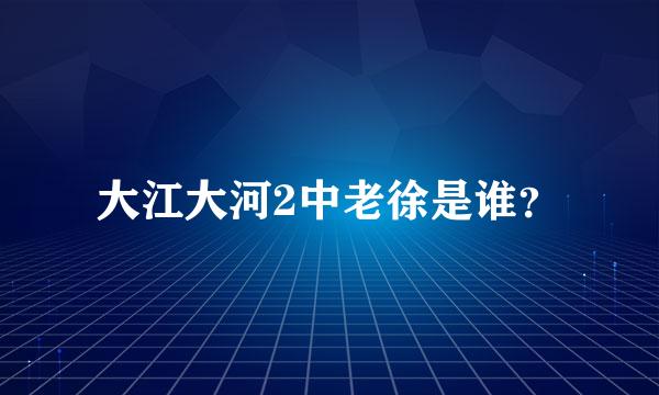 大江大河2中老徐是谁？