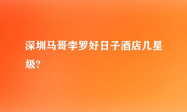 深圳马哥孛罗好日子酒店几星级?